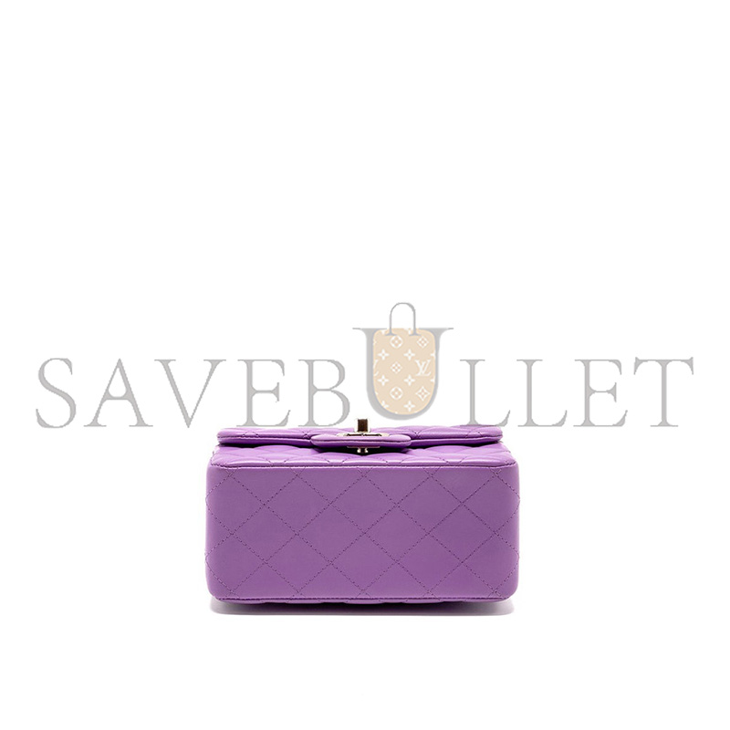 CHANEL MINI SQUARE FLAP BAG LAMBSKIN PURPLE AS1115 (17*13.5*8cm)